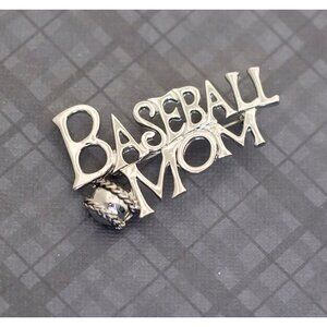 Vintage Baseball Mom Brooch, G33